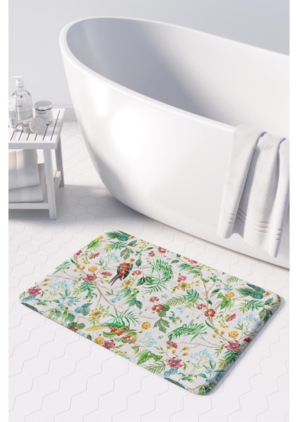 Mikrofiber Banyo Paspası, Kaymaz Taban, Makinede Yıkanabilir, Banyo Halısı