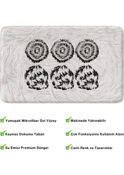Mikrofiber Banyo Paspası, Kaymaz Taban, Makinede Yıkanabilir, Banyo Halısı