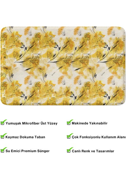 Mikrofiber Banyo Paspası, Kaymaz Taban, Makinede Yıkanabilir, Banyo Halısı