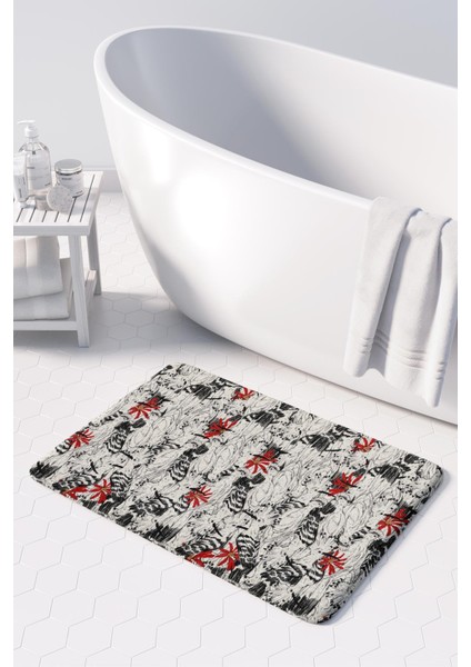 Mikrofiber Banyo Paspası, Kaymaz Taban, Makinede Yıkanabilir, Banyo Halısı fiyatları