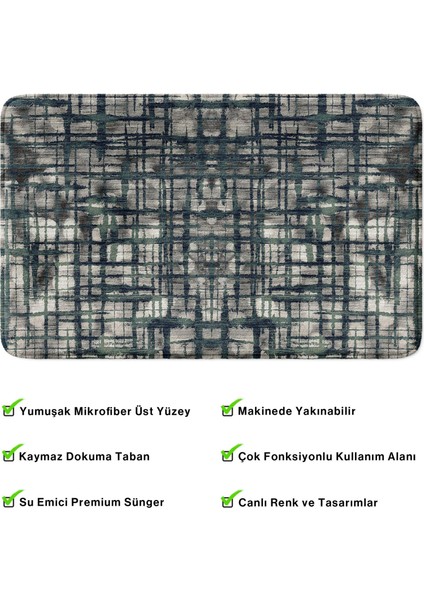 Mikrofiber Banyo Paspası, Kaymaz Taban, Makinede Yıkanabilir, Banyo Halısı
