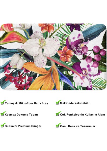 Mikrofiber Banyo Paspası, Kaymaz Taban, Makinede Yıkanabilir, Banyo Halısı