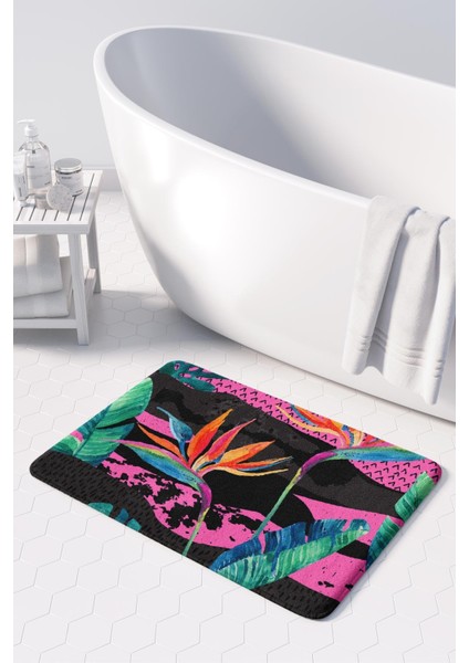 Mikrofiber Banyo Paspası, Kaymaz Taban, Makinede Yıkanabilir, Banyo Halısı