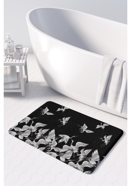 Mikrofiber Banyo Paspası, Kaymaz Taban, Makinede Yıkanabilir, Banyo Halısı