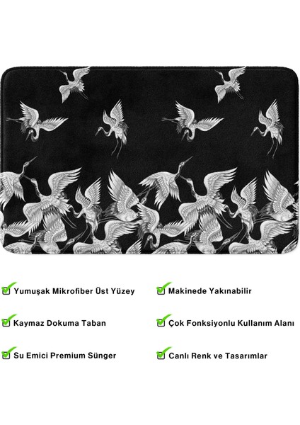 Mikrofiber Banyo Paspası, Kaymaz Taban, Makinede Yıkanabilir, Banyo Halısı