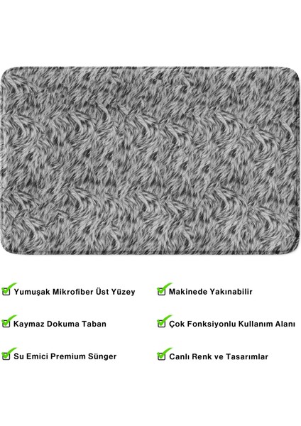 Mikrofiber Banyo Paspası, Kaymaz Taban, Makinede Yıkanabilir, Banyo Halısı
