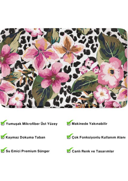 Mikrofiber Banyo Paspası, Kaymaz Taban, Makinede Yıkanabilir, Banyo Halısı