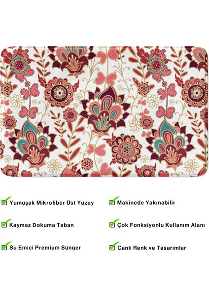 Mikrofiber Banyo Paspası, Kaymaz Taban, Makinede Yıkanabilir, Banyo Halısı