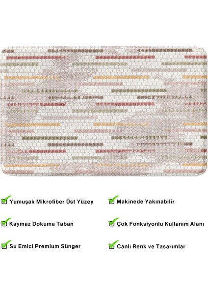 Mikrofiber Banyo Paspası, Kaymaz Taban, Makinede Yıkanabilir, Banyo Halısı