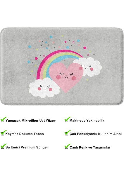 Mikrofiber Banyo Paspası, Kaymaz Taban, Makinede Yıkanabilir, Banyo Halısı