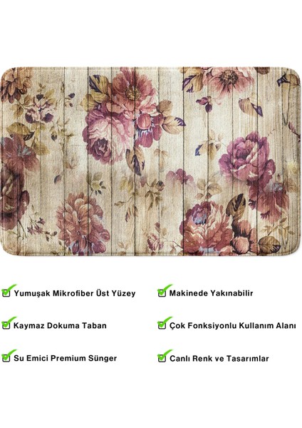 Mikrofiber Banyo Paspası, Kaymaz Taban, Makinede Yıkanabilir, Banyo Halısı