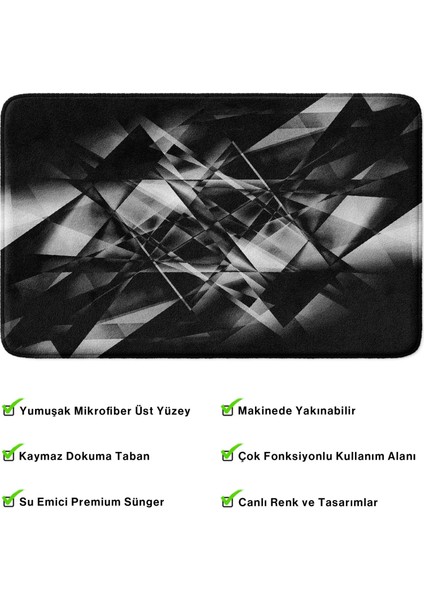 Mikrofiber Banyo Paspası, Kaymaz Taban, Makinede Yıkanabilir, Banyo Halısı