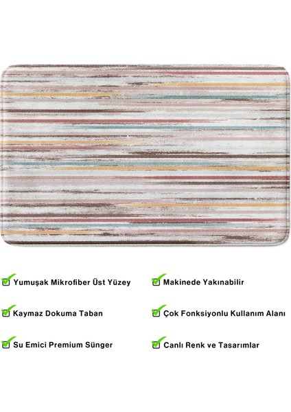 Mikrofiber Banyo Paspası, Kaymaz Taban, Makinede Yıkanabilir, Banyo Halısı