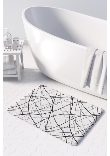 Mikrofiber Banyo Paspası, Kaymaz Taban, Makinede Yıkanabilir, Banyo Halısı