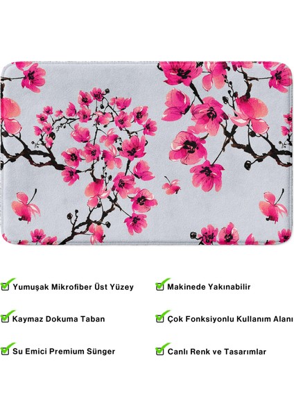 Mikrofiber Banyo Paspası, Kaymaz Taban, Makinede Yıkanabilir, Banyo Halısı