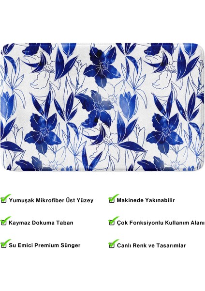 Mikrofiber Banyo Paspası, Kaymaz Taban, Makinede Yıkanabilir, Banyo Halısı