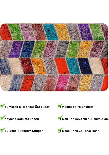 Mikrofiber Banyo Paspası, Kaymaz Taban, Makinede Yıkanabilir, Banyo Halısı