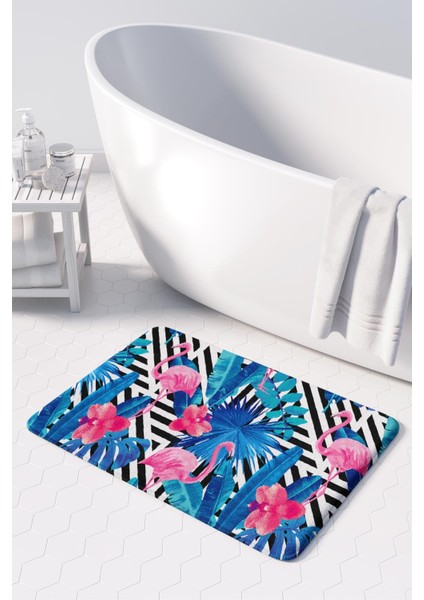 Mikrofiber Banyo Paspası, Kaymaz Taban, Makinede Yıkanabilir, Banyo Halısı