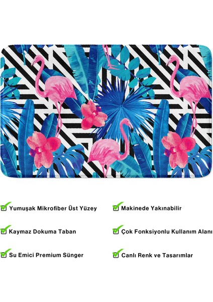 Mikrofiber Banyo Paspası, Kaymaz Taban, Makinede Yıkanabilir, Banyo Halısı