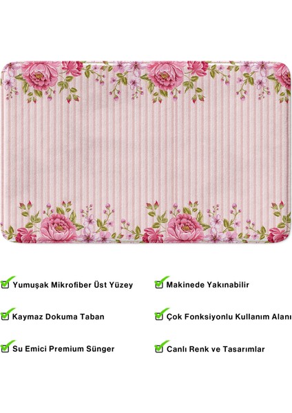 Mikrofiber Banyo Paspası, Kaymaz Taban, Makinede Yıkanabilir, Banyo Halısı