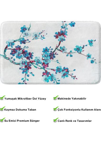 Mikrofiber Banyo Paspası, Kaymaz Taban, Makinede Yıkanabilir, Banyo Halısı