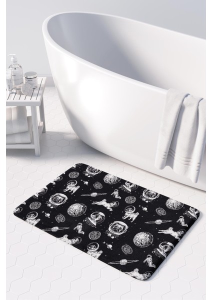 Mikrofiber Banyo Paspası, Kaymaz Taban, Makinede Yıkanabilir, Banyo Halısı