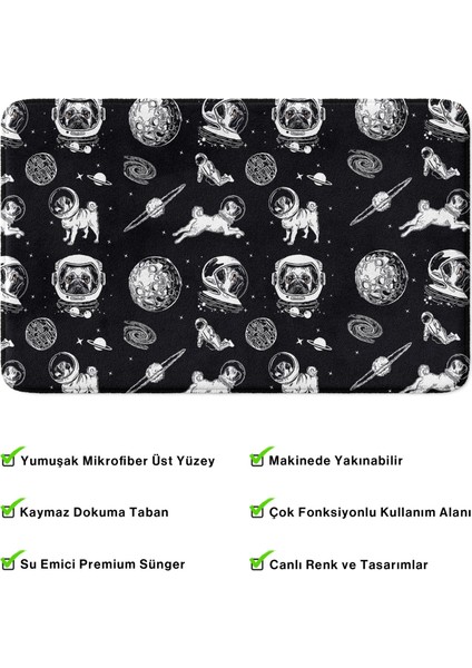 Mikrofiber Banyo Paspası, Kaymaz Taban, Makinede Yıkanabilir, Banyo Halısı