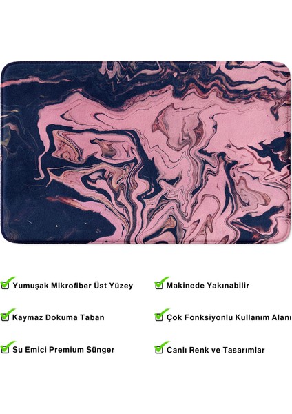 Mikrofiber Banyo Paspası, Kaymaz Taban, Makinede Yıkanabilir, Banyo Halısı