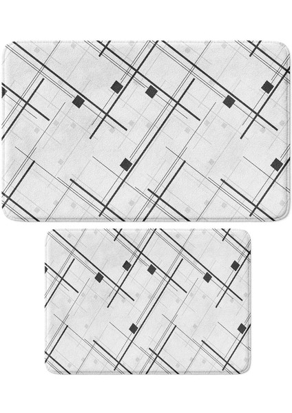 2'li Takım Banyo Paspası, Kaymaz Taban, Makinede Yıkanabilir, Banyo Halısı