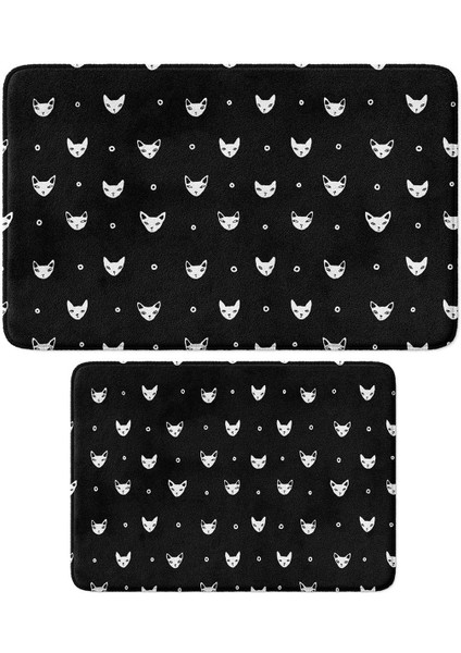 2'li Takım Banyo Paspası, Kaymaz Taban, Makinede Yıkanabilir, Banyo Halısı