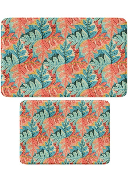 2'li Takım Banyo Paspası, Kaymaz Taban, Makinede Yıkanabilir, Banyo Halısı