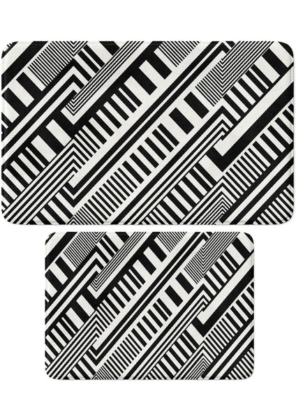 2'li Takım Banyo Paspası, Kaymaz Taban, Makinede Yıkanabilir, Banyo Halısı