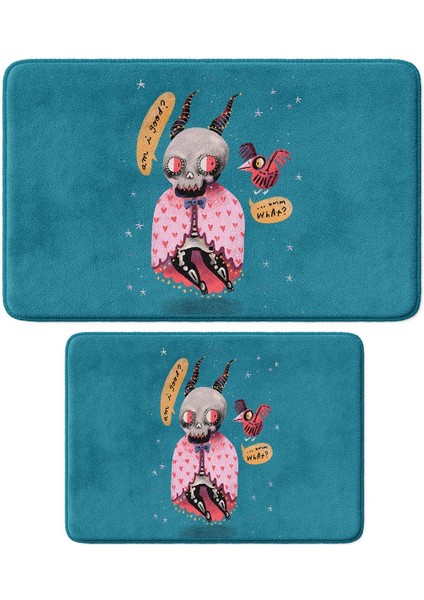 2'li Takım Banyo Paspası, Kaymaz Taban, Makinede Yıkanabilir, Banyo Halısı