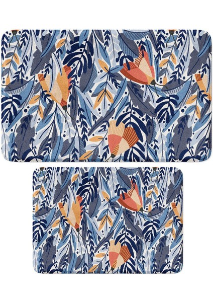 2'li Takım Banyo Paspası, Kaymaz Taban, Makinede Yıkanabilir, Banyo Halısı