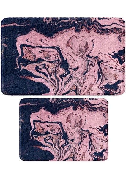 2'li Takım Banyo Paspası, Kaymaz Taban, Makinede Yıkanabilir, Banyo Halısı