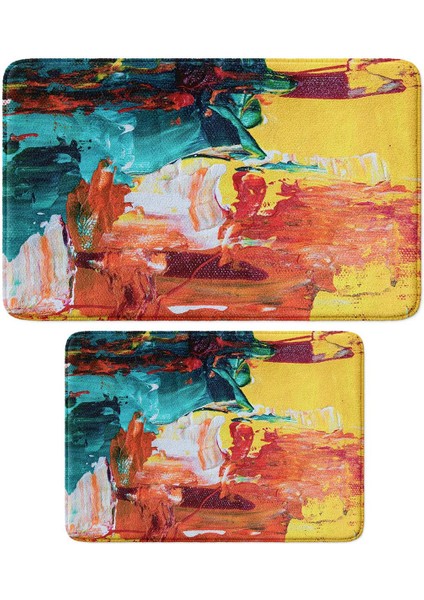 2'li Takım Banyo Paspası, Kaymaz Taban, Makinede Yıkanabilir, Banyo Halısı