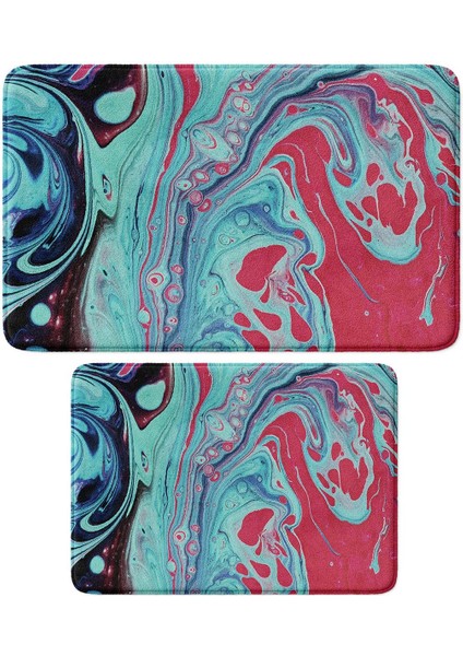 2'li Takım Banyo Paspası, Kaymaz Taban, Makinede Yıkanabilir, Banyo Halısı