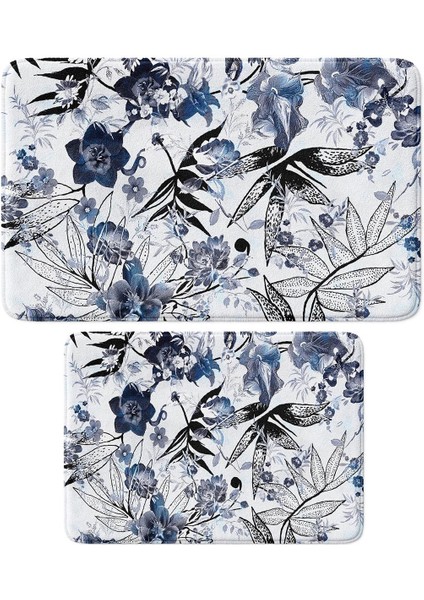 2'li Takım Banyo Paspası, Kaymaz Taban, Makinede Yıkanabilir, Banyo Halısı