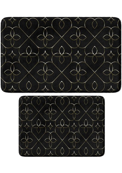 2'li Takım Banyo Paspası, Kaymaz Taban, Makinede Yıkanabilir, Banyo Halısı
