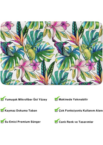 2'li Takım Banyo Paspası, Kaymaz Taban, Makinede Yıkanabilir, Banyo Halısı