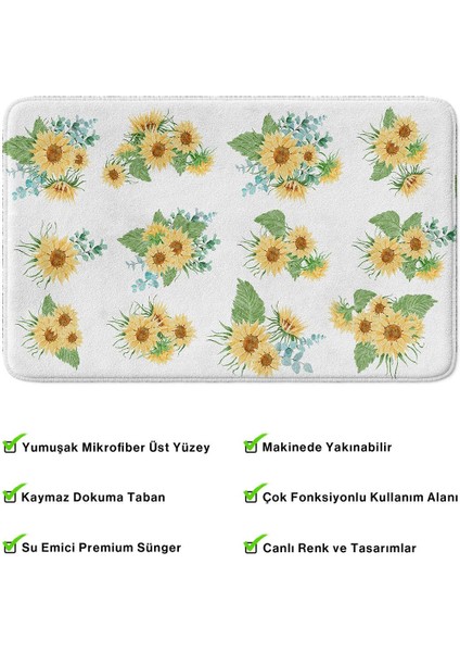 2'li Takım Banyo Paspası, Kaymaz Taban, Makinede Yıkanabilir, Banyo Halısı