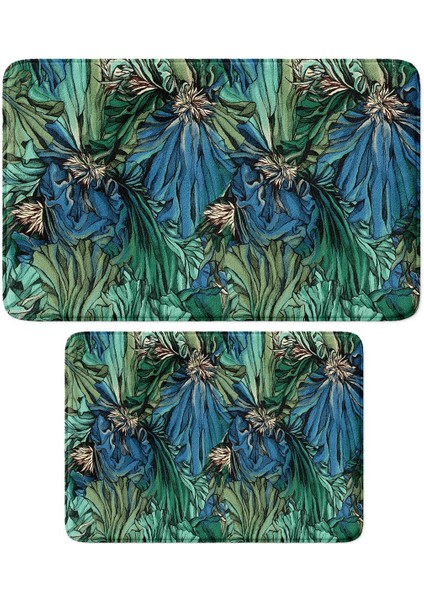 2'li Takım Banyo Paspası, Kaymaz Taban, Makinede Yıkanabilir, Banyo Halısı