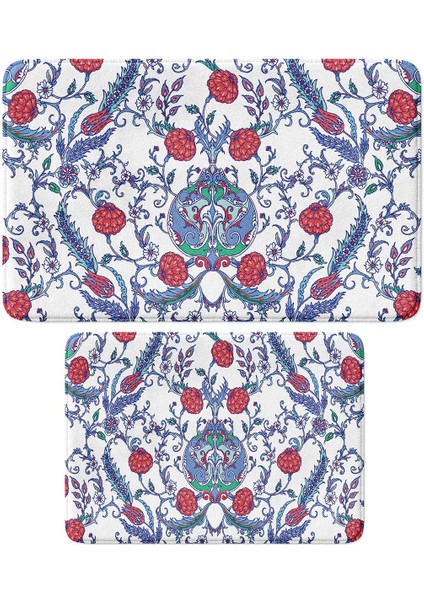 2'li Takım Banyo Paspası, Kaymaz Taban, Makinede Yıkanabilir, Banyo Halısı
