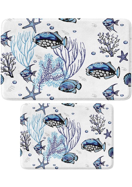2'li Takım Banyo Paspası, Kaymaz Taban, Makinede Yıkanabilir, Banyo Halısı