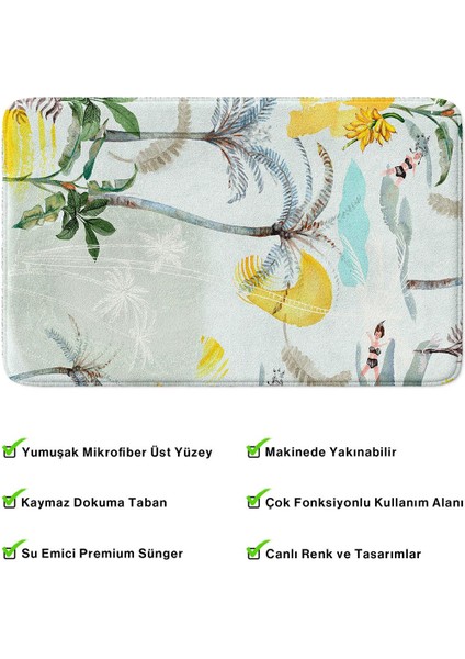 2'li Takım Banyo Paspası, Kaymaz Taban, Makinede Yıkanabilir, Banyo Halısı
