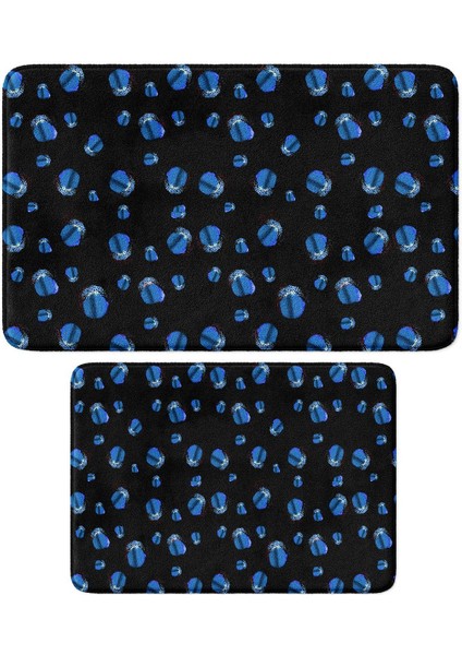 2'li Takım Banyo Paspası, Kaymaz Taban, Makinede Yıkanabilir, Banyo Halısı