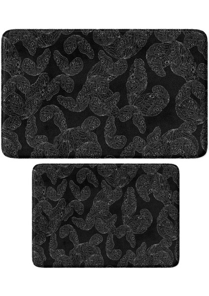 2'li Takım Banyo Paspası, Kaymaz Taban, Makinede Yıkanabilir, Banyo Halısı
