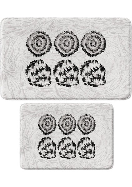 2'li Takım Banyo Paspası, Kaymaz Taban, Makinede Yıkanabilir, Banyo Halısı
