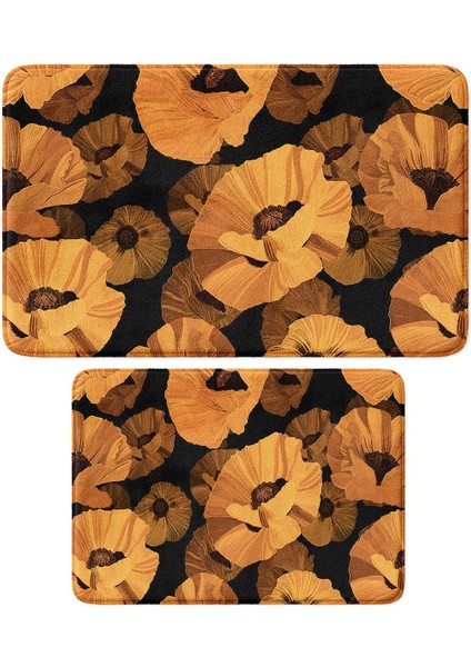 2'li Takım Banyo Paspası, Kaymaz Taban, Makinede Yıkanabilir, Banyo Halısı