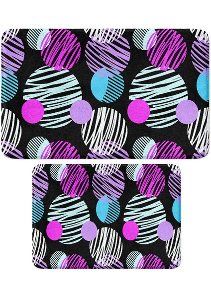 2'li Takım Banyo Paspası, Kaymaz Taban, Makinede Yıkanabilir, Banyo Halısı